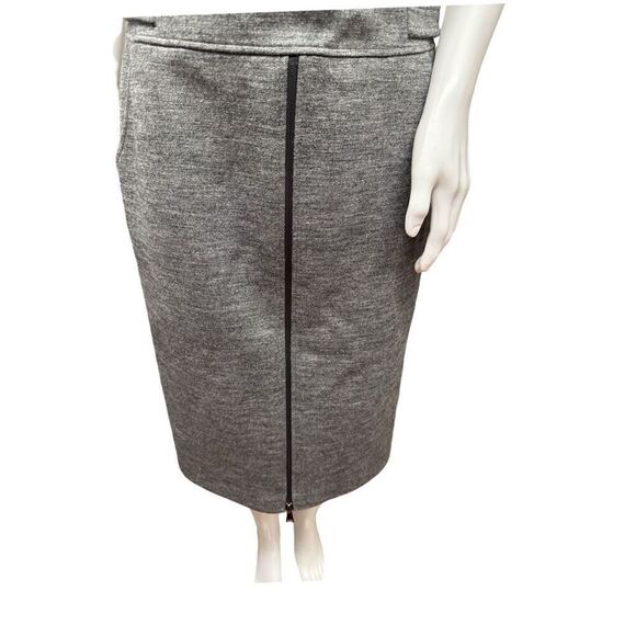 Max Mara Ginnata Wool Midi Dress Size 8 Front Zip Sheath Dark Gray NWT - Picture 5 of 16